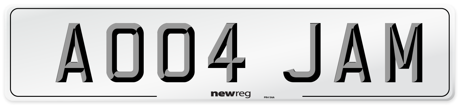AO04 JAM Number Plate from New Reg